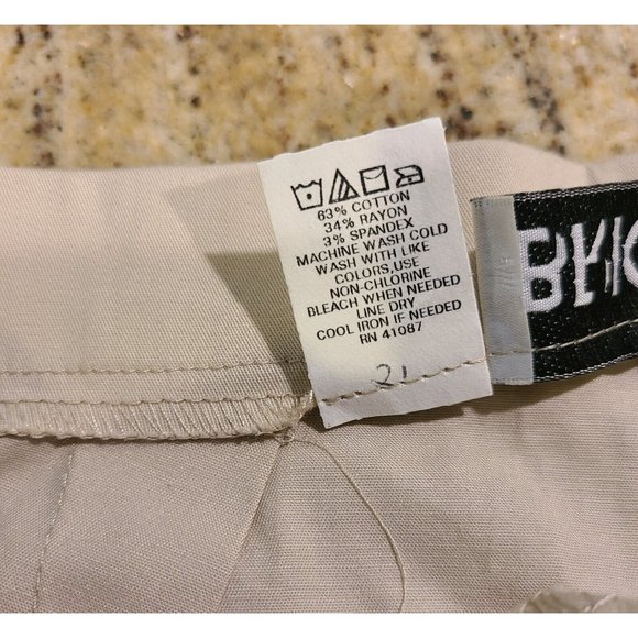 Vintage 1990s Briggs Ankle Comfort High Waist Mom Khaki Tan Women 12 Inseam 25" - Picture 5 of 12